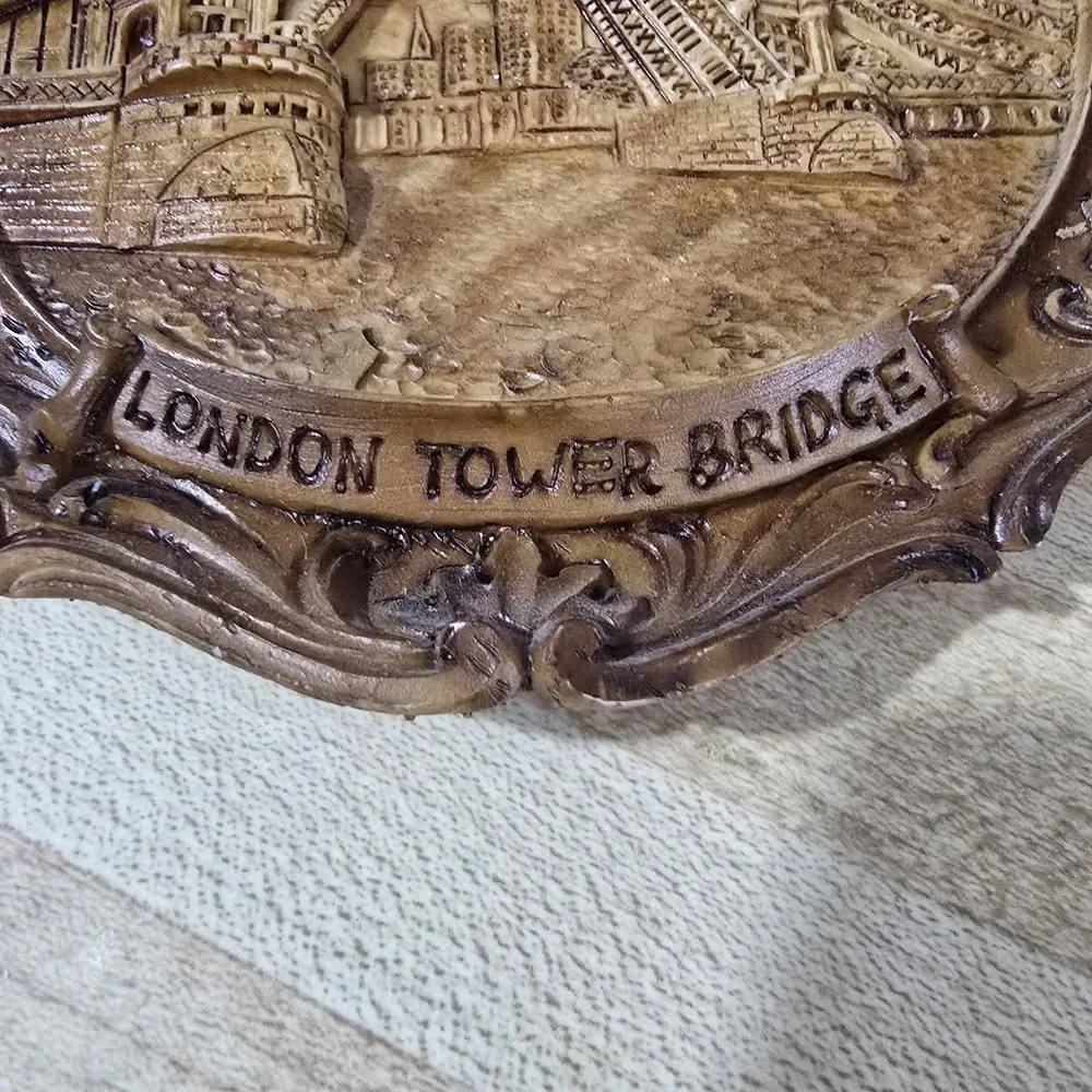 Vintage Carved Resin Wall Plaque 